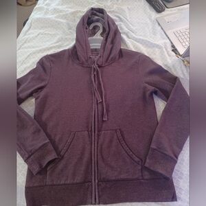 Eddie Bauer Hoodie Women's Small Purple Full Zip Cotton Lightweight Hiking.